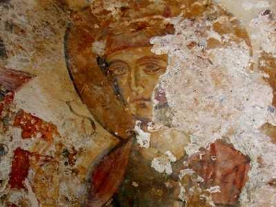 Particolare di un affresco nel complesso cenobitico di Sant'Angelo a Santeramo in Colle